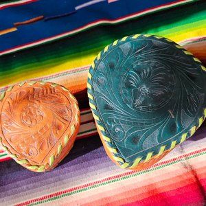 Heart Shape Leather Boxes Set of 2